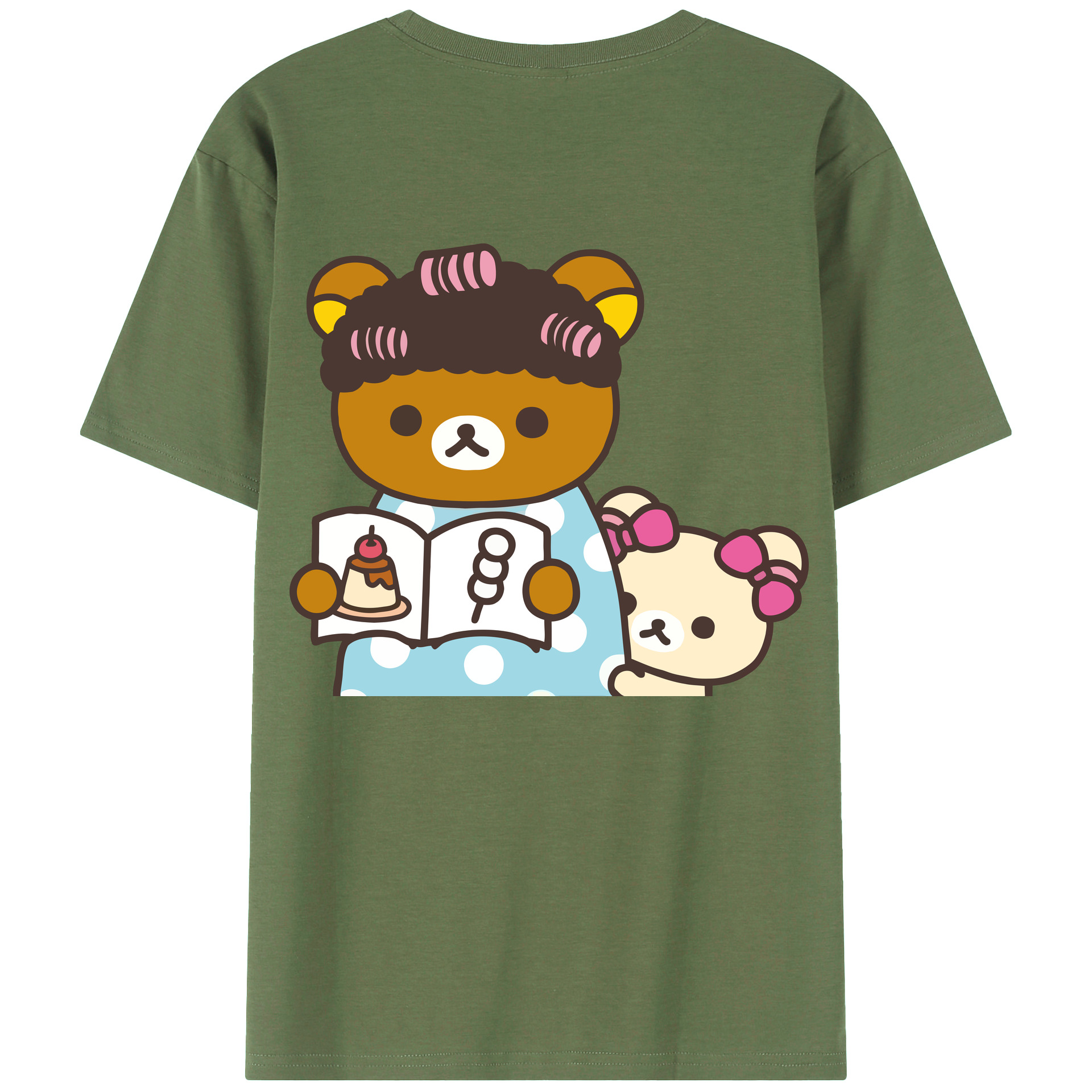 （画像用） リラックマ リラックマ キイロイトリ Rilakkuma Korilakkuma Kiiroitori 綿100％ メンズ半袖Tシャツ（バックプリント） 通気性